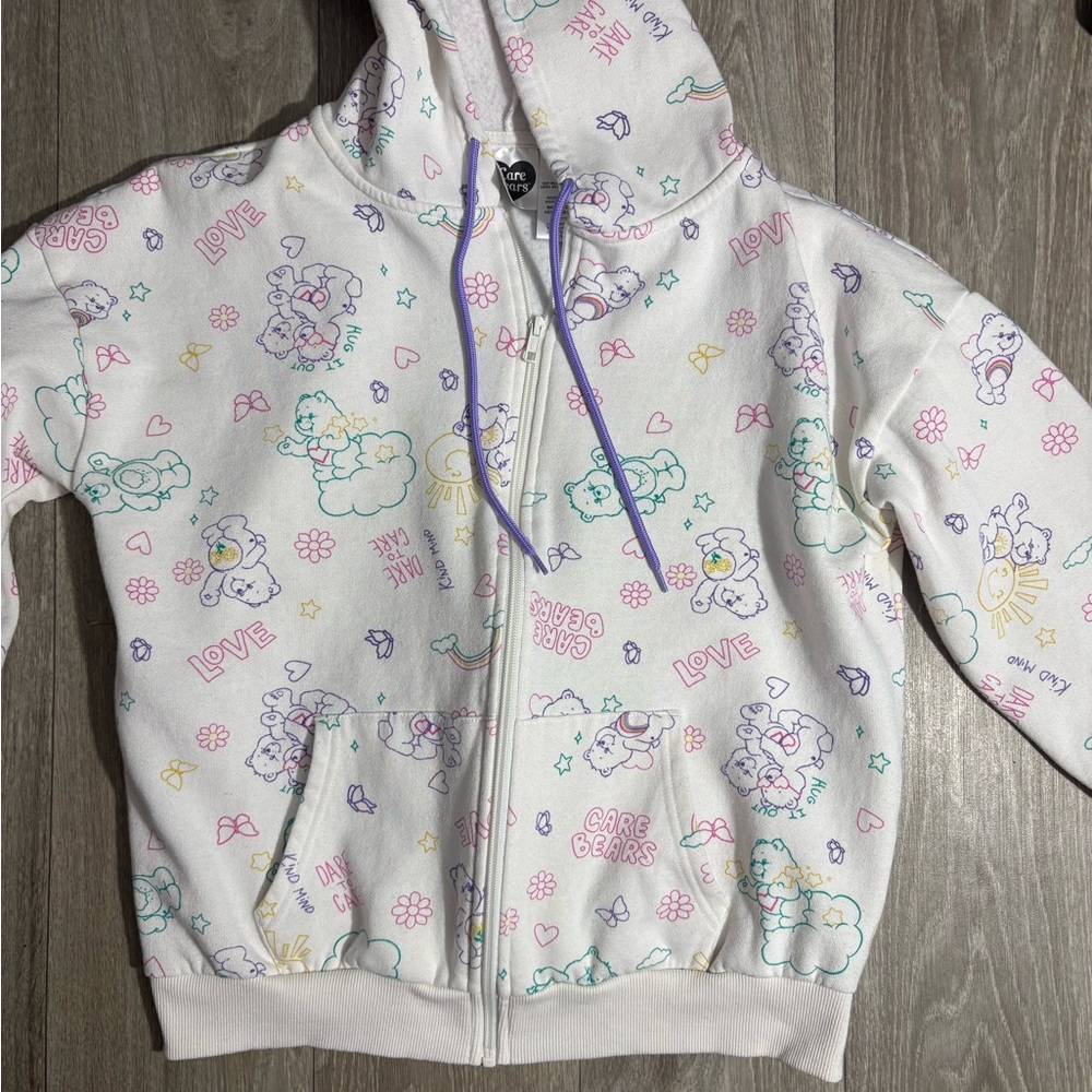 Care Bears Hoodie - White with Pastel Print